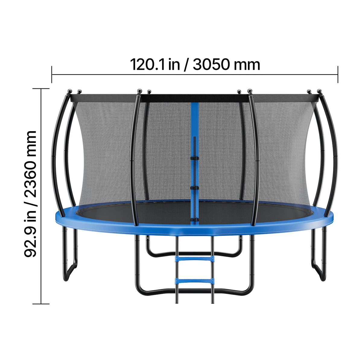 SucceBuy Outdoor Trampoline 8/10/12/14FT ASTM Approved with Enclosure Net & Thickened Pad Max 265/400/450 lbs for Kids & Adults