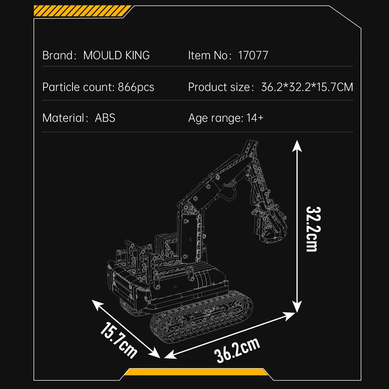 Mould King 17077 Hydraulic Log Grapple Engineering Truck Brick Set