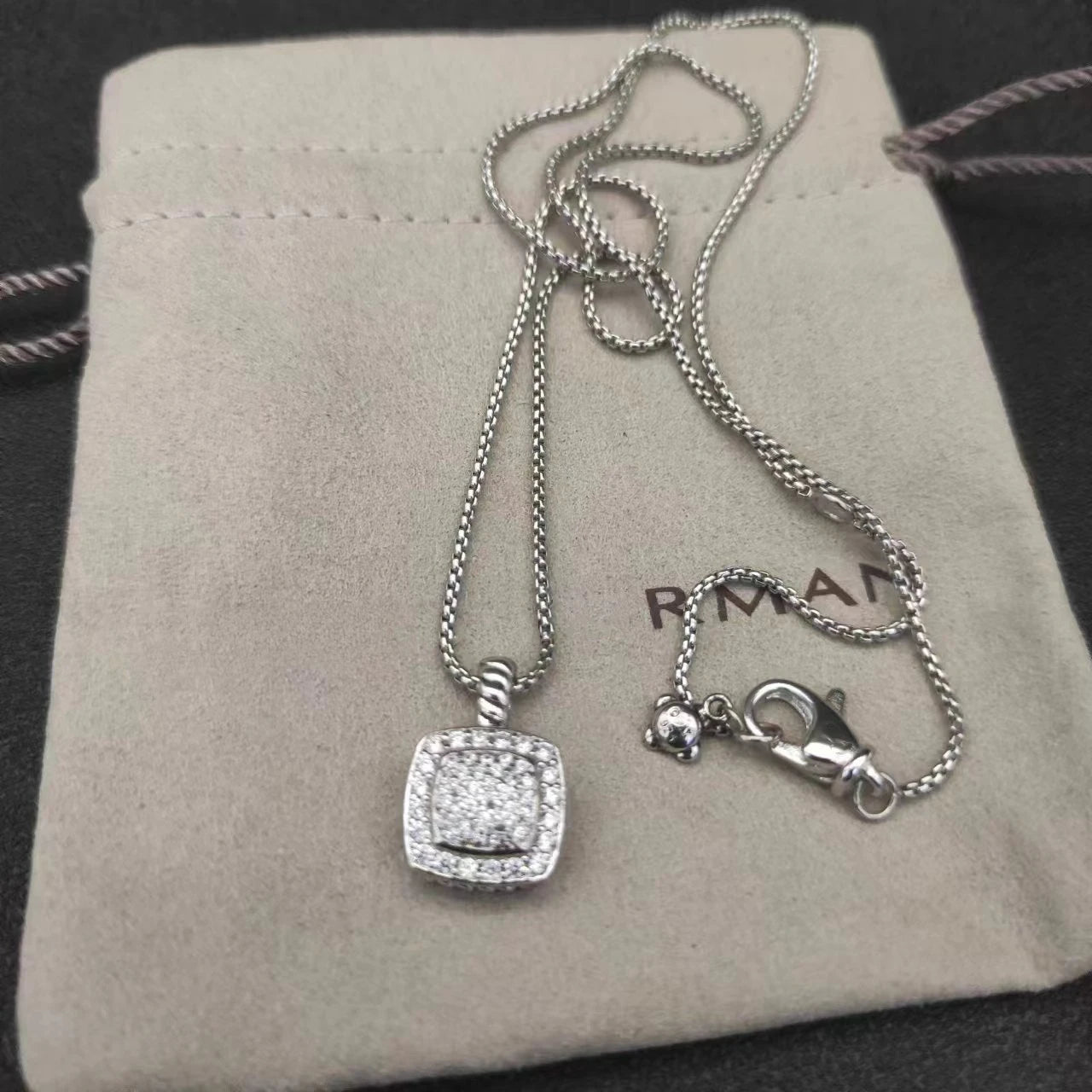Sterling Silver Zircon Necklace And Earrings Set For Unisex