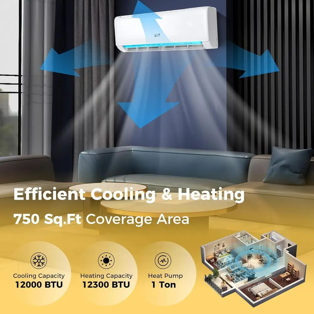 12,000 BTU Heat Pump Mini Split AC Energy Star Inverter