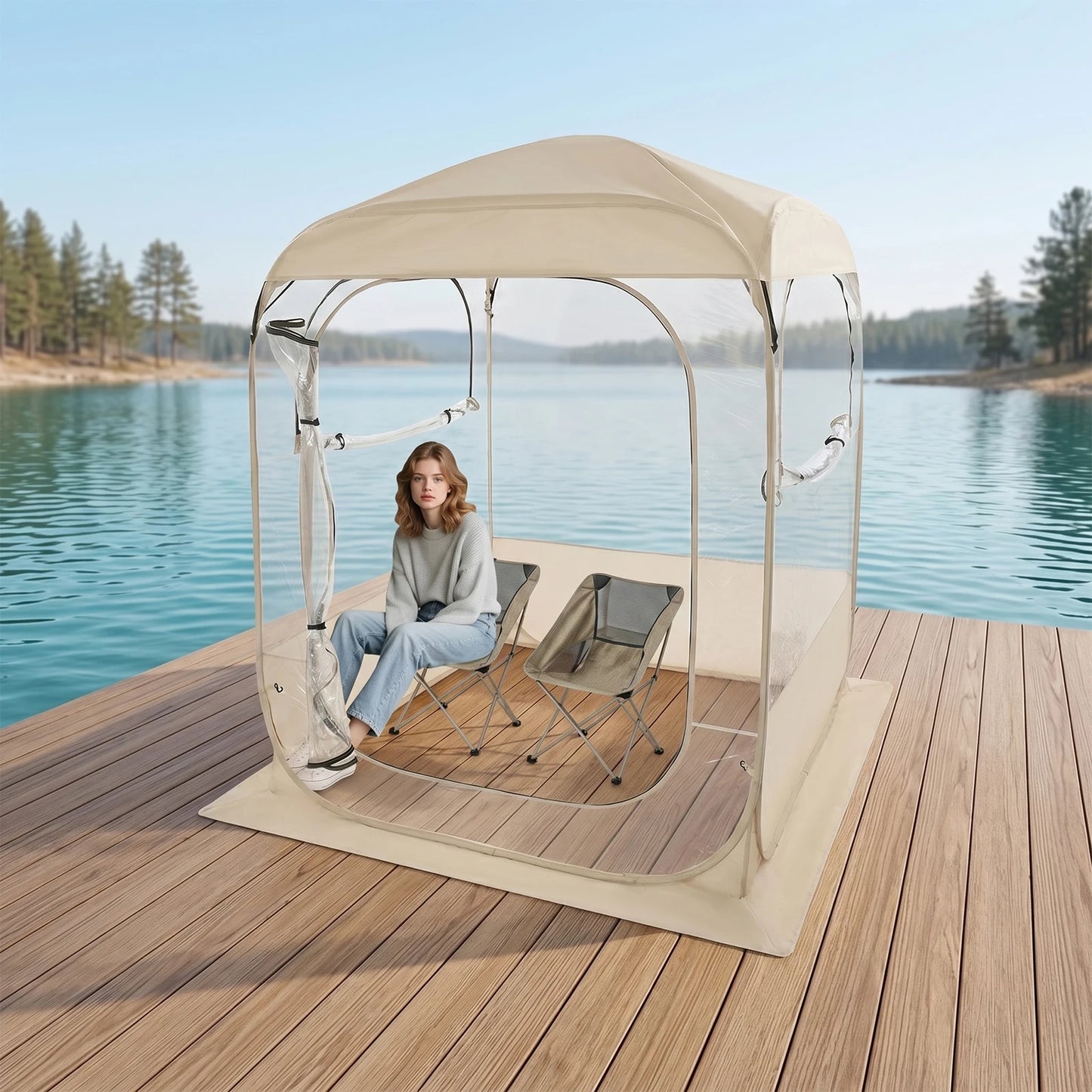 Bymaocar 150X195cm Automatic Spectator Tent Sports Fishing