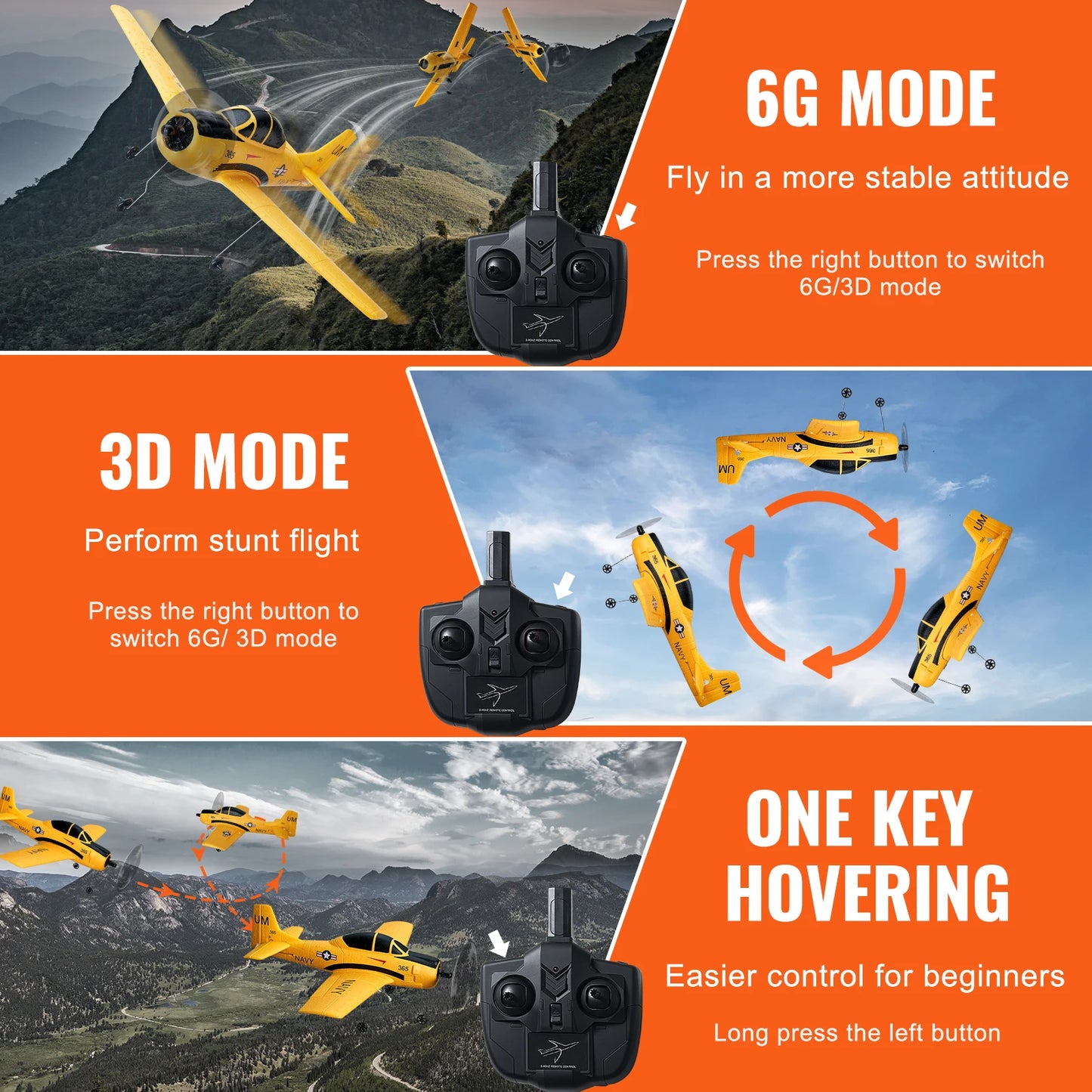 RC Plane 2.4G 4CH Remote Control Airplane With Gyro Stabilizer
