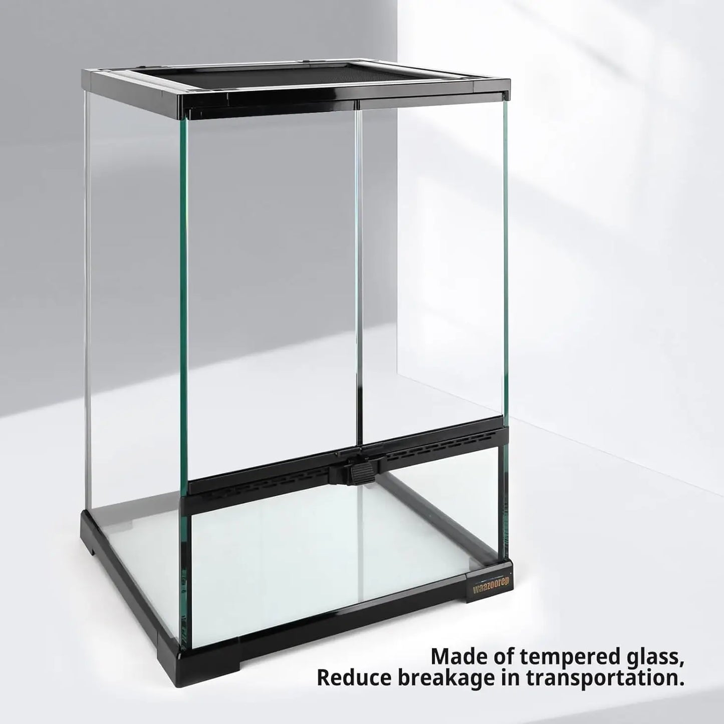 Vertical Glass Reptile Terrarium Front Door Top Screen Vent