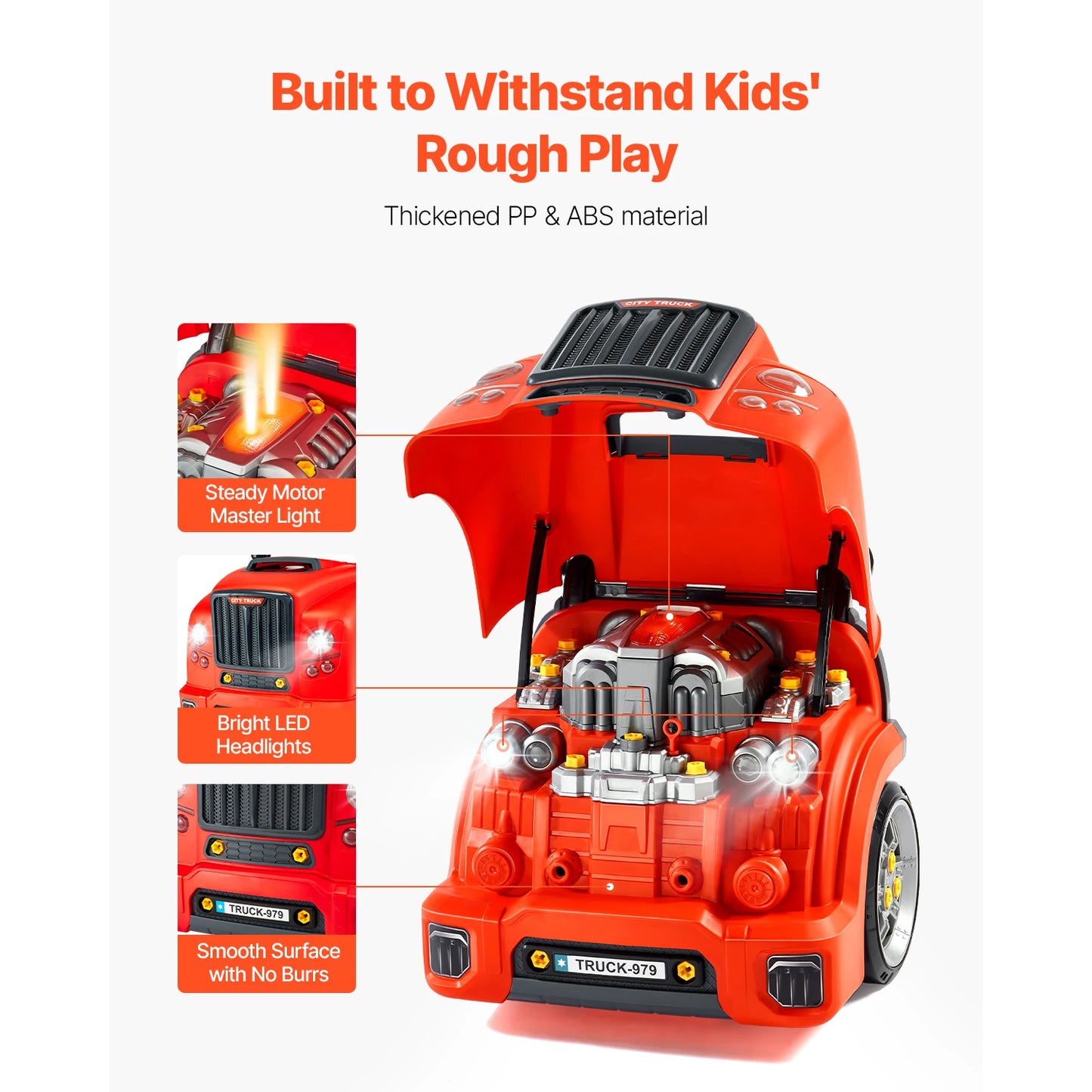 SucceBuy Kids Mechanic Car Repair Set With Removable Parts 60-Piece