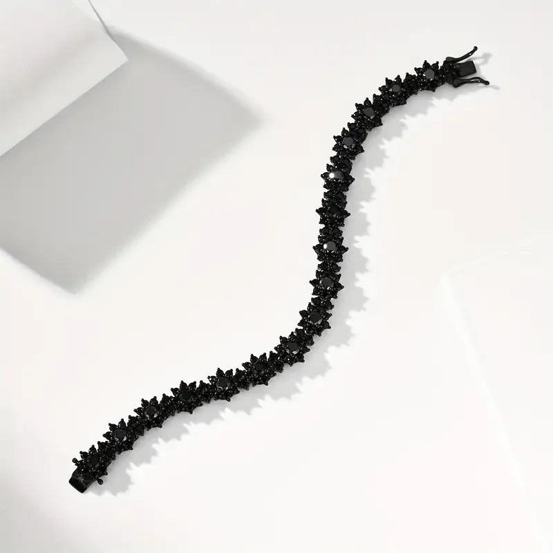 925 Silver Black Moissanite Hip Hop Fashion Bracelet, For Men And Women Gift, Valentine's Day Gifts