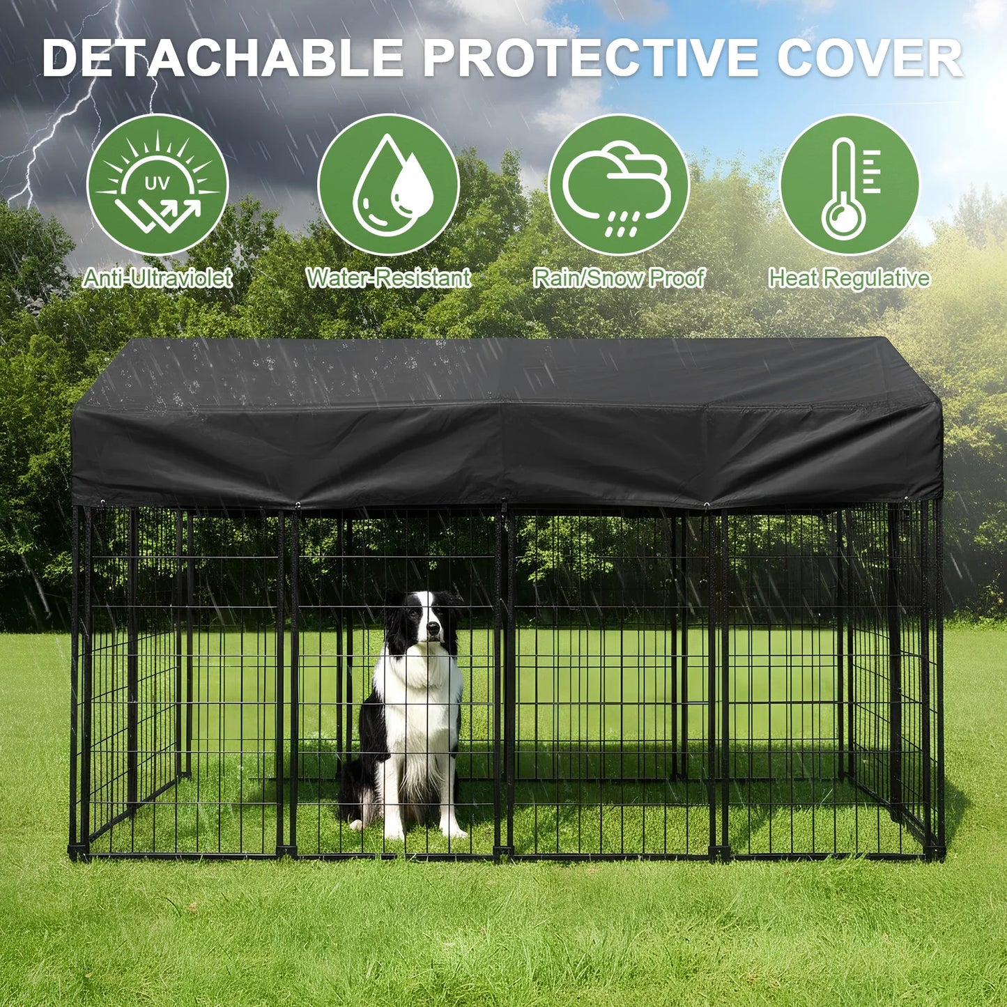 Outdoor Wire Crate Kennel Heavy Duty Welded Steel Dog Playpen