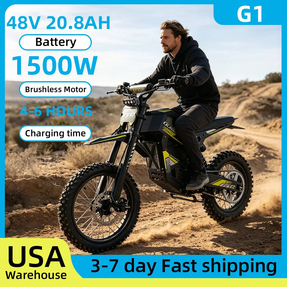 UPlee G1 1500W Electric Fat Tire Dirt Bike For Adults