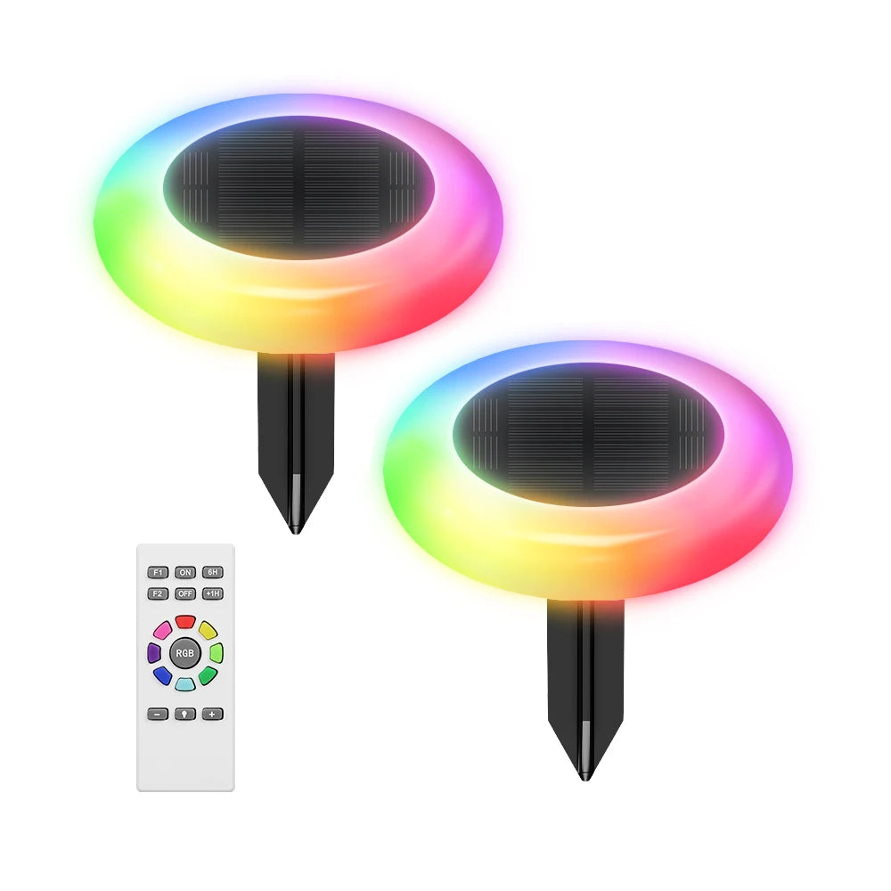 intelamp Colorful 2 Pack 6 Pack Solar Lights Outdoor Lawn Lights Pathway Lights Garden Lights For Landscape Walkway Patio Yard