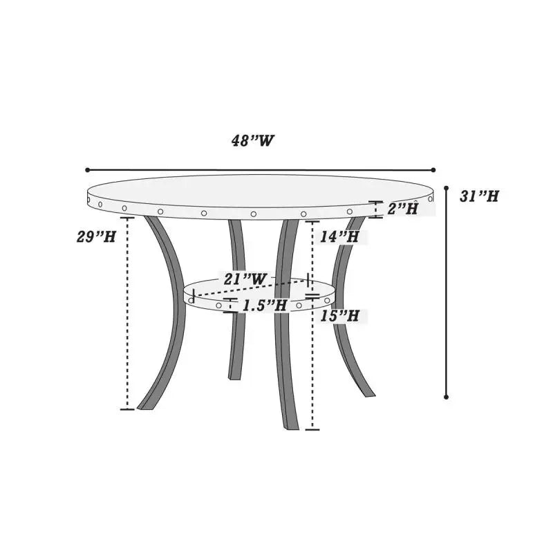 5 Piece Dining Set Round Table And Four Side Chairs