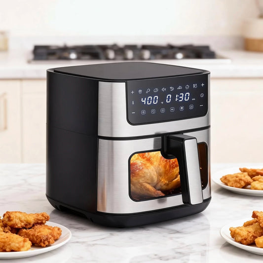 Air Fryer With Window 8 Presets Stainless Exterior 400F