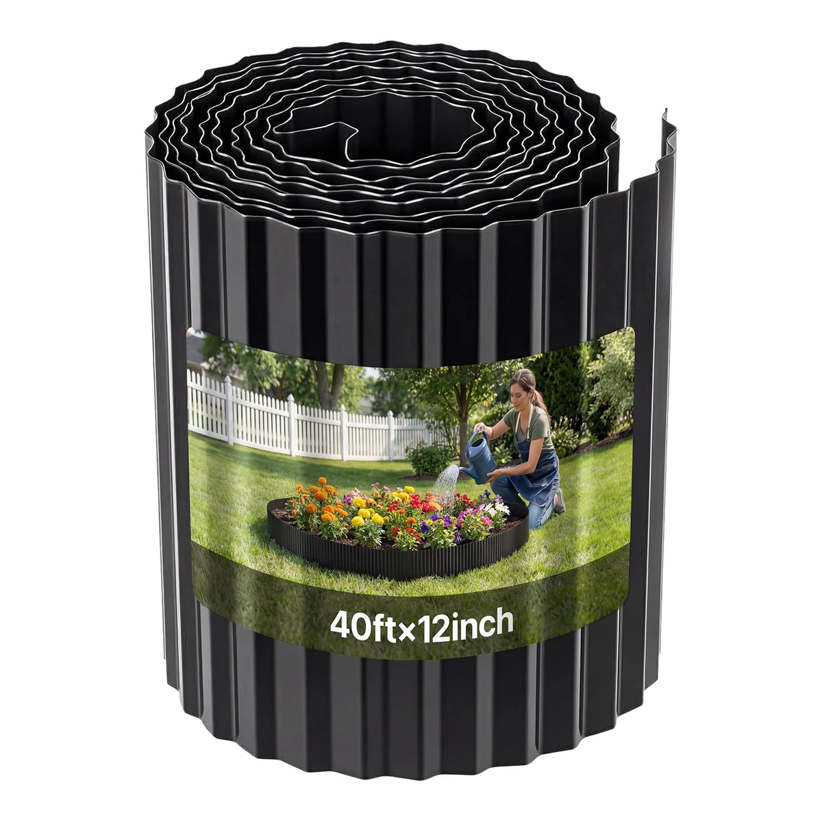 SucceBuy Galvanized Steel Landscape Edging for Gardens and Flower Beds