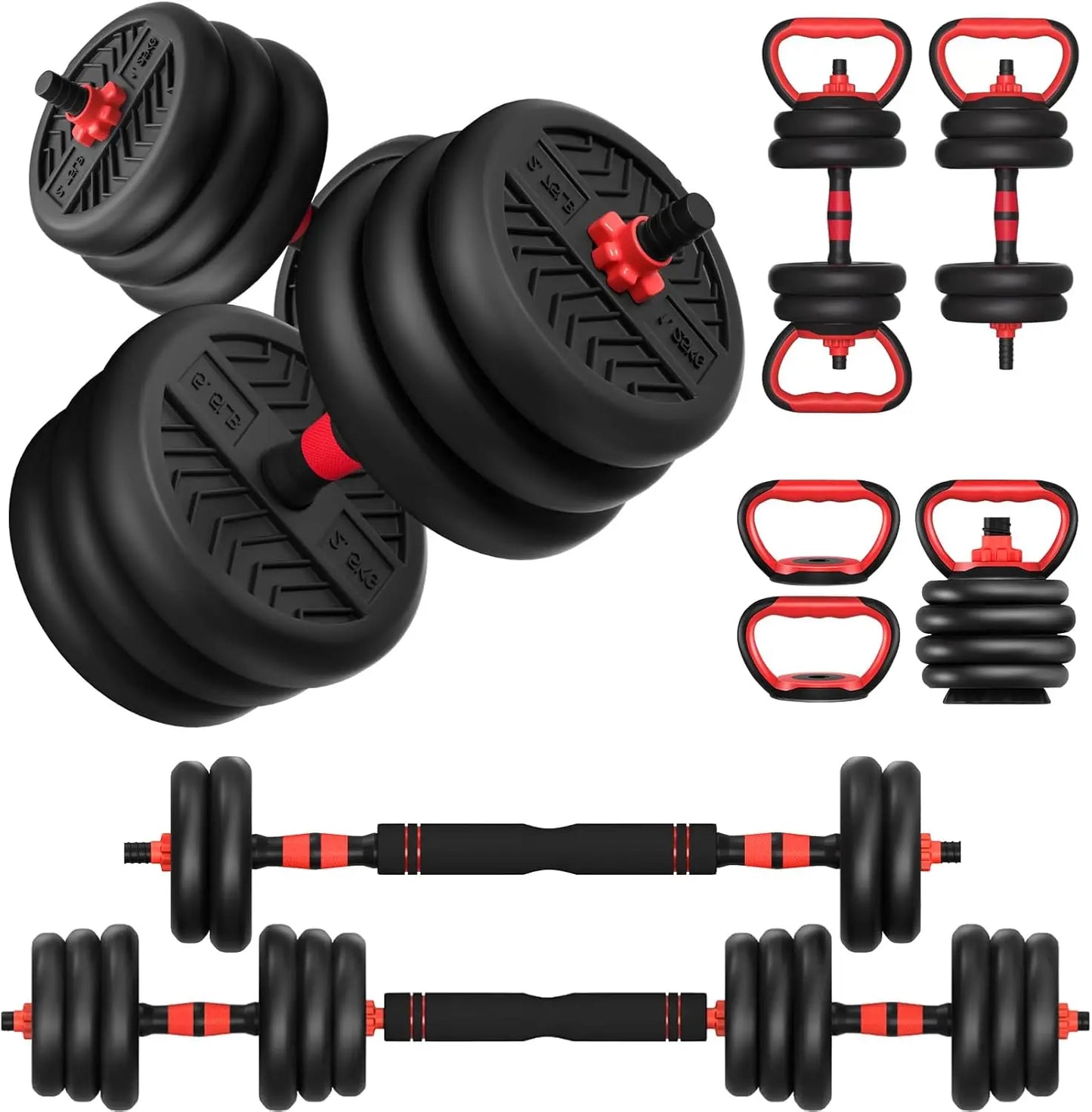 Adjustable Dumbbell Set 20-80lbs For Home Gym 4-In-1 Workout