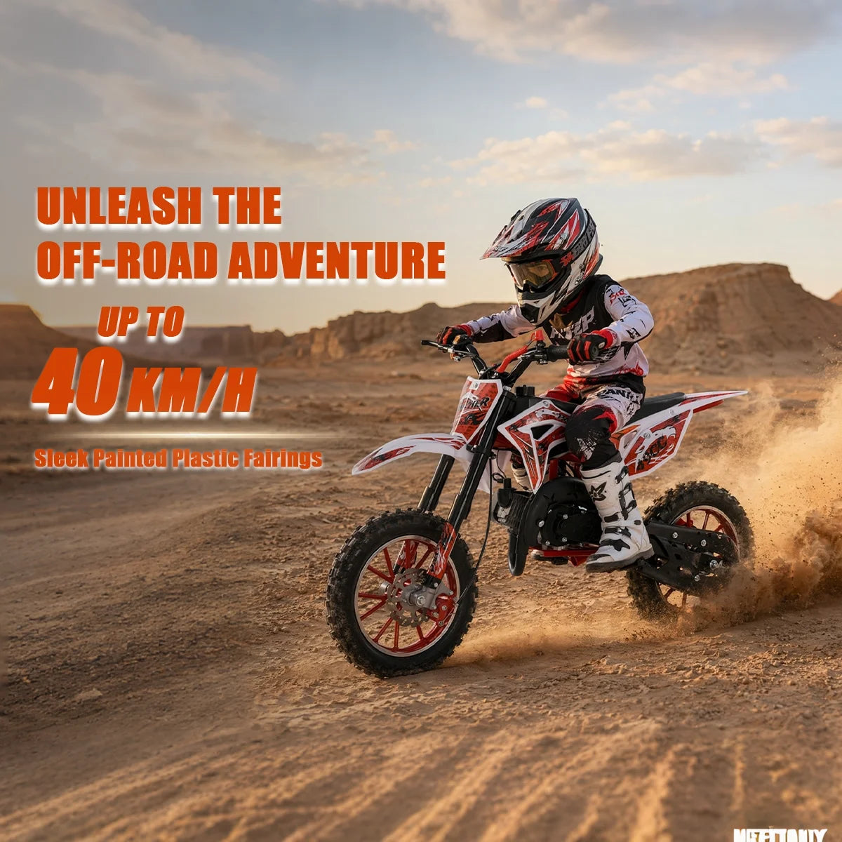 49cc 2 Stroke Kids Dirt Bike Gas Powered Off Road Mini Motorcycle Disc Brakes