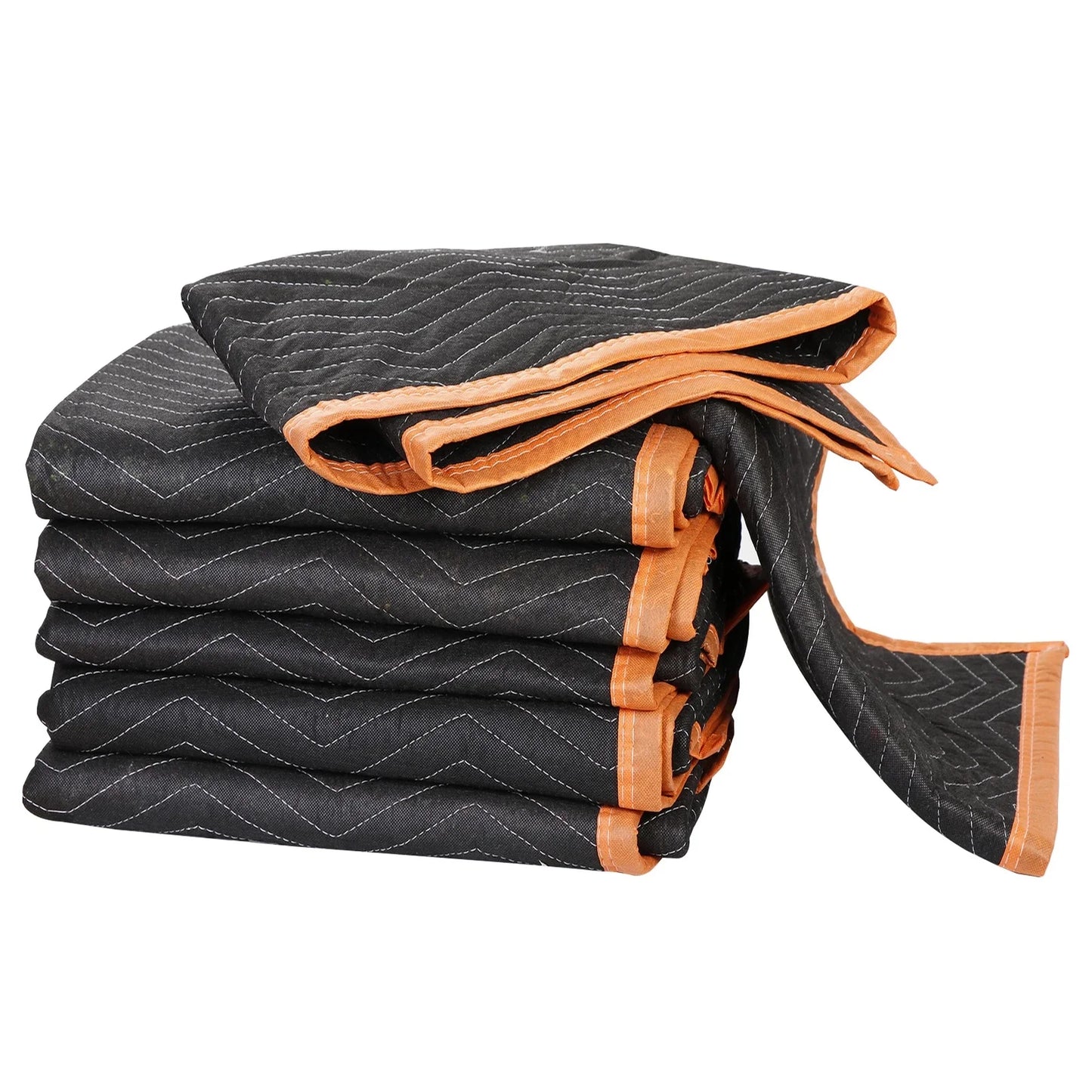 6 Pack Moving Blankets Quilted 40" x 72" Shipping Furniture Pads Black
