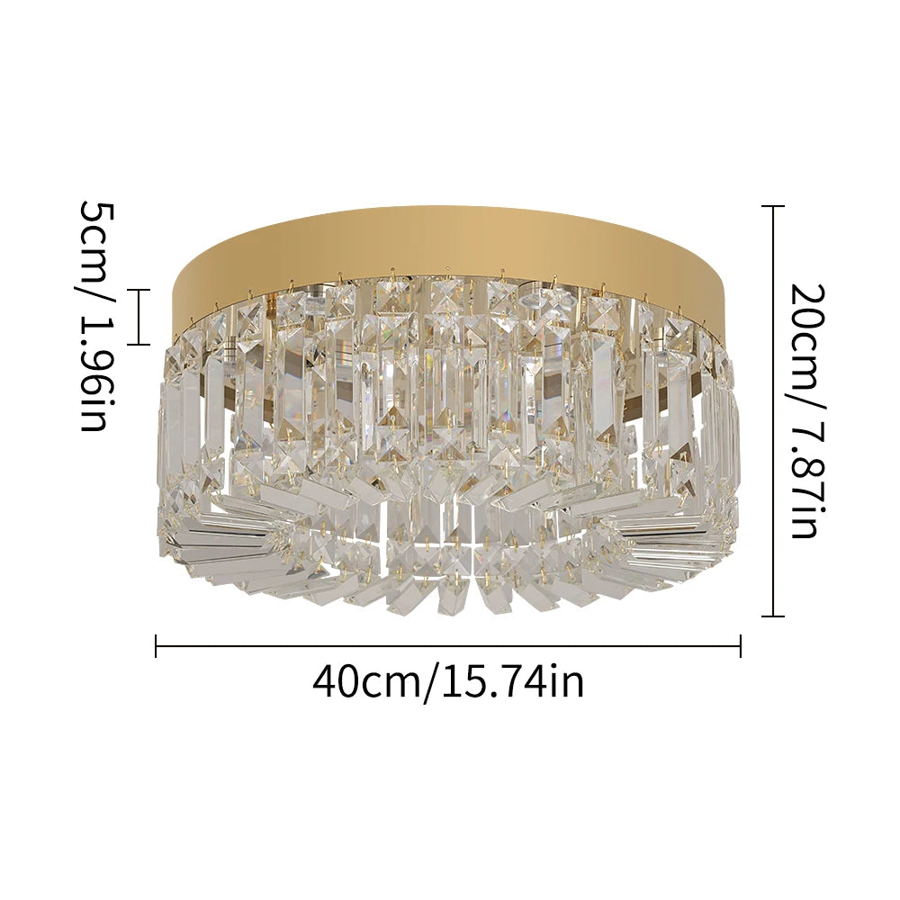 Gold Luxury Crystal Ceiling Lamp Living Room Modern Chandeliers Decoration Led Ceiling Lights Lighting Fixture Diameter 40 50cm