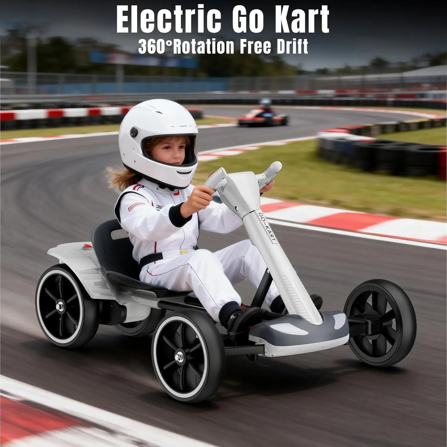 AOVOPROCE Remote Control Electric Go Kart Bluetooth 4 Wheels