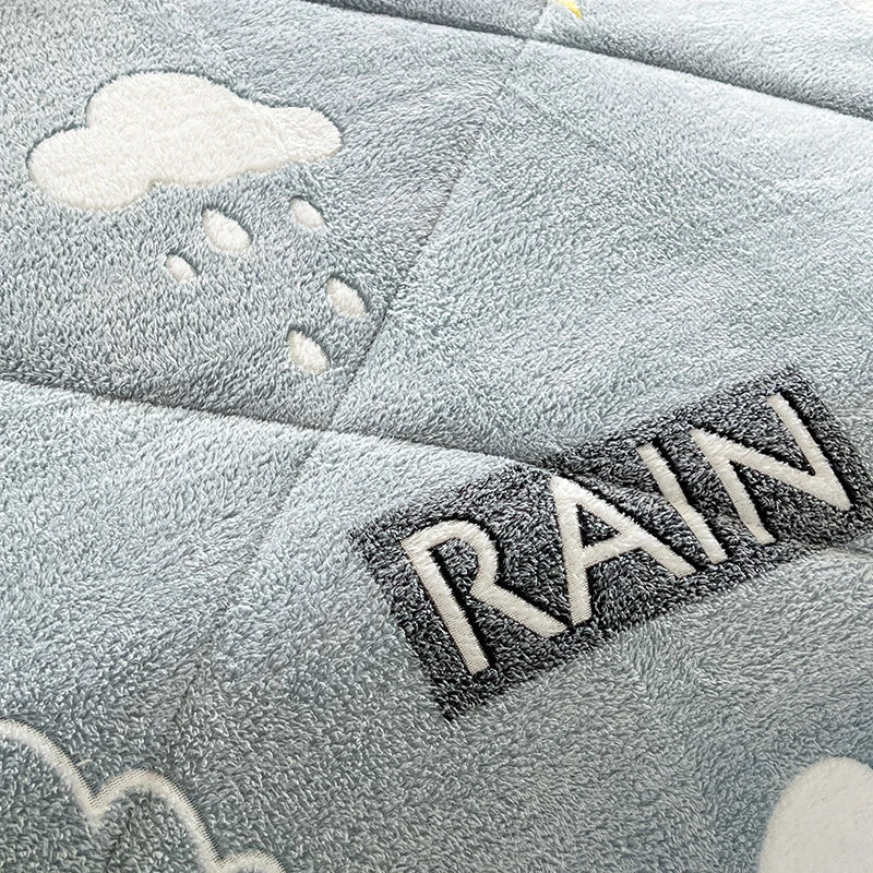 NONECN All-Season Thickened Lamb Wool Sherpa Quilt Set with Pillowcases