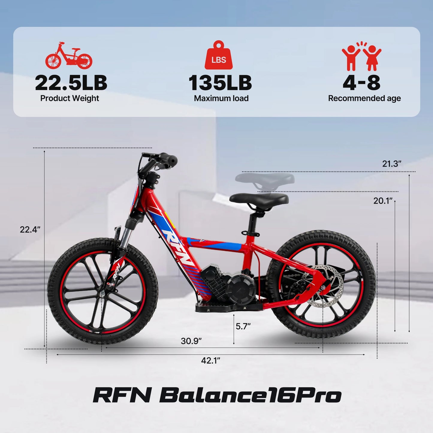 RFN Electric Dirt Bicycle 500W Kids Off Road E Bike