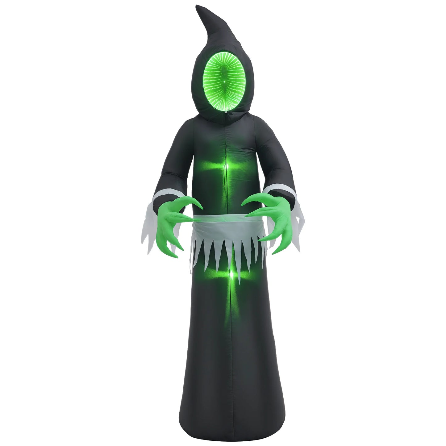 8ft Inflatable Halloween Decoration Mirror Face Ghost, Blow Up Outdoor LED Yard Display, Waterproof