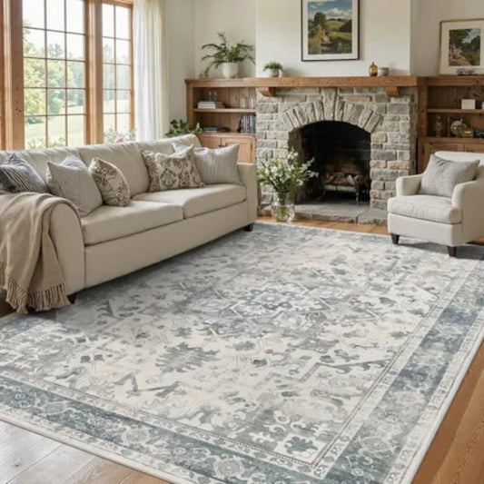 Washable Kilim Style Area Rug For Living Room Boho Decor
