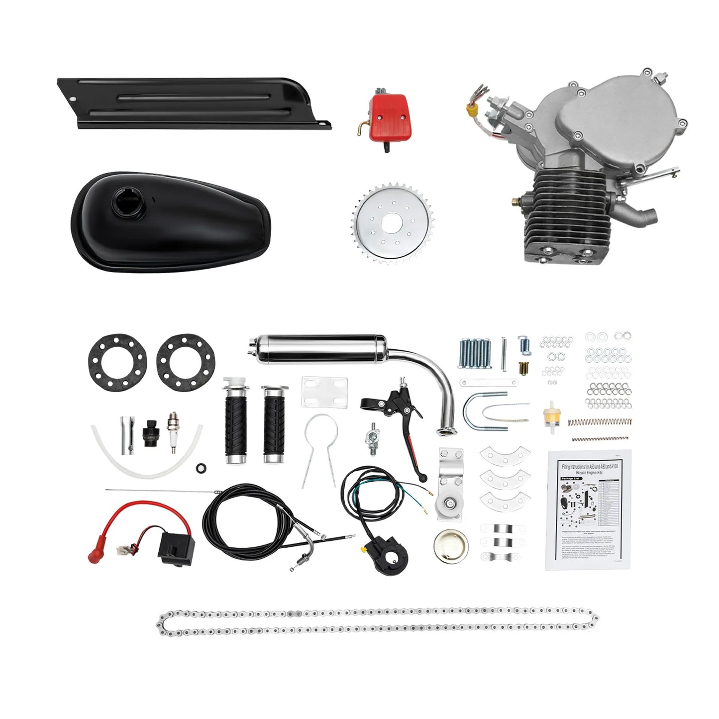 100cc 2 Stroke Bicycle Engine Kit Air Cooled Single Cylinder