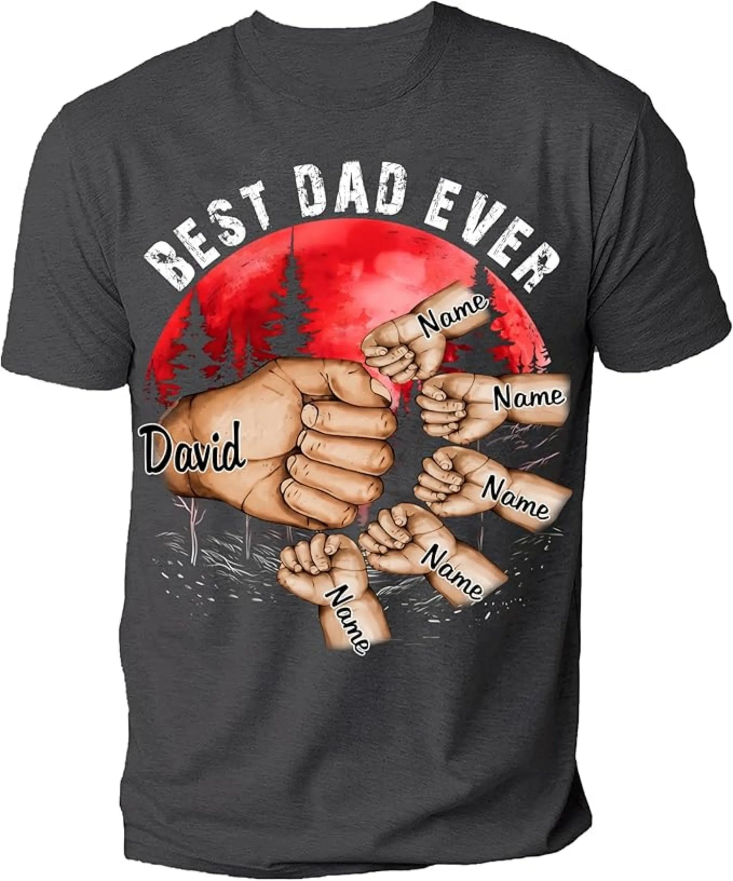 Personalize Best Grandpa Dad Ever Custom Fist Bump T Shirt