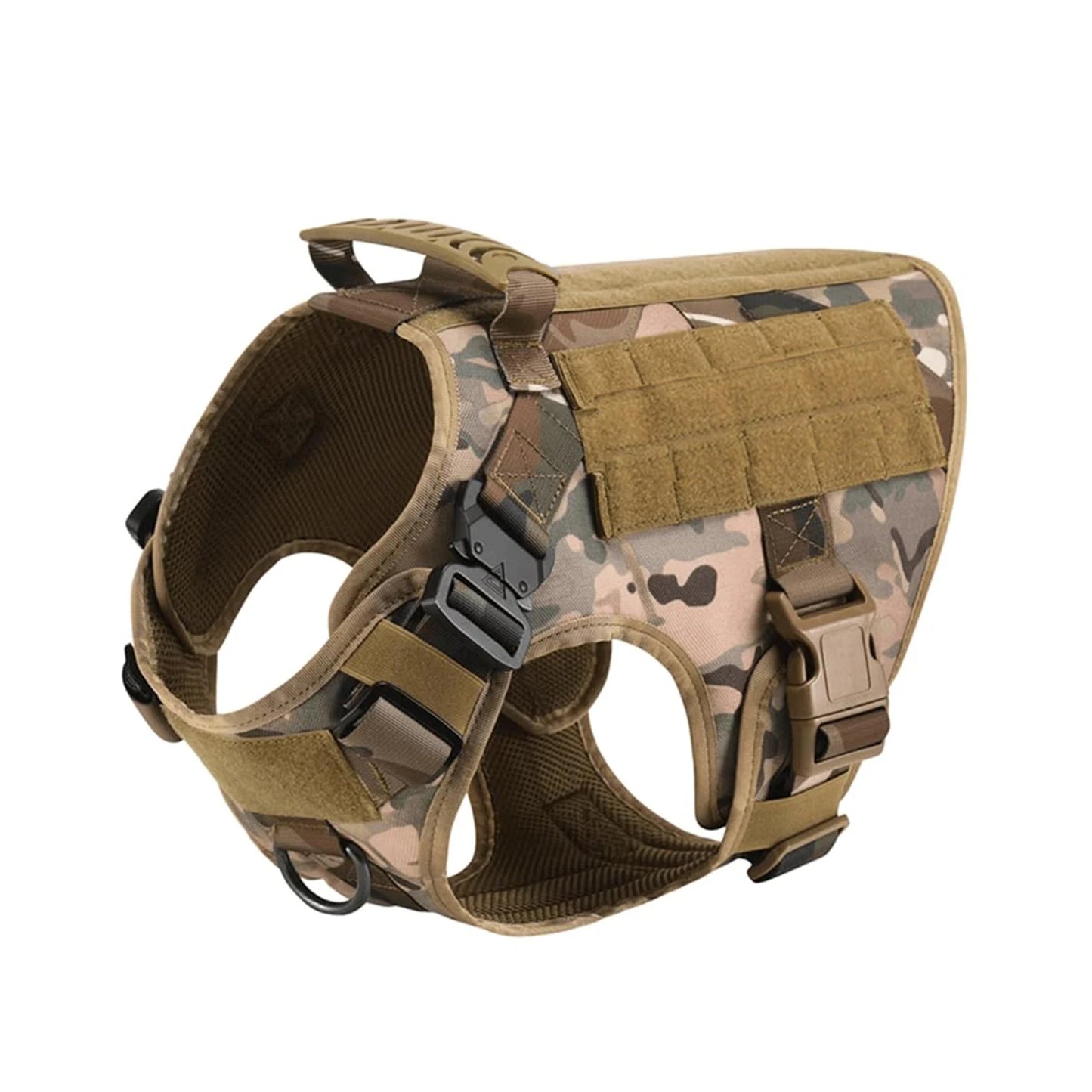 PETRAVELCN Tactical Dog Harness Molle Pouches Leash Vest Training