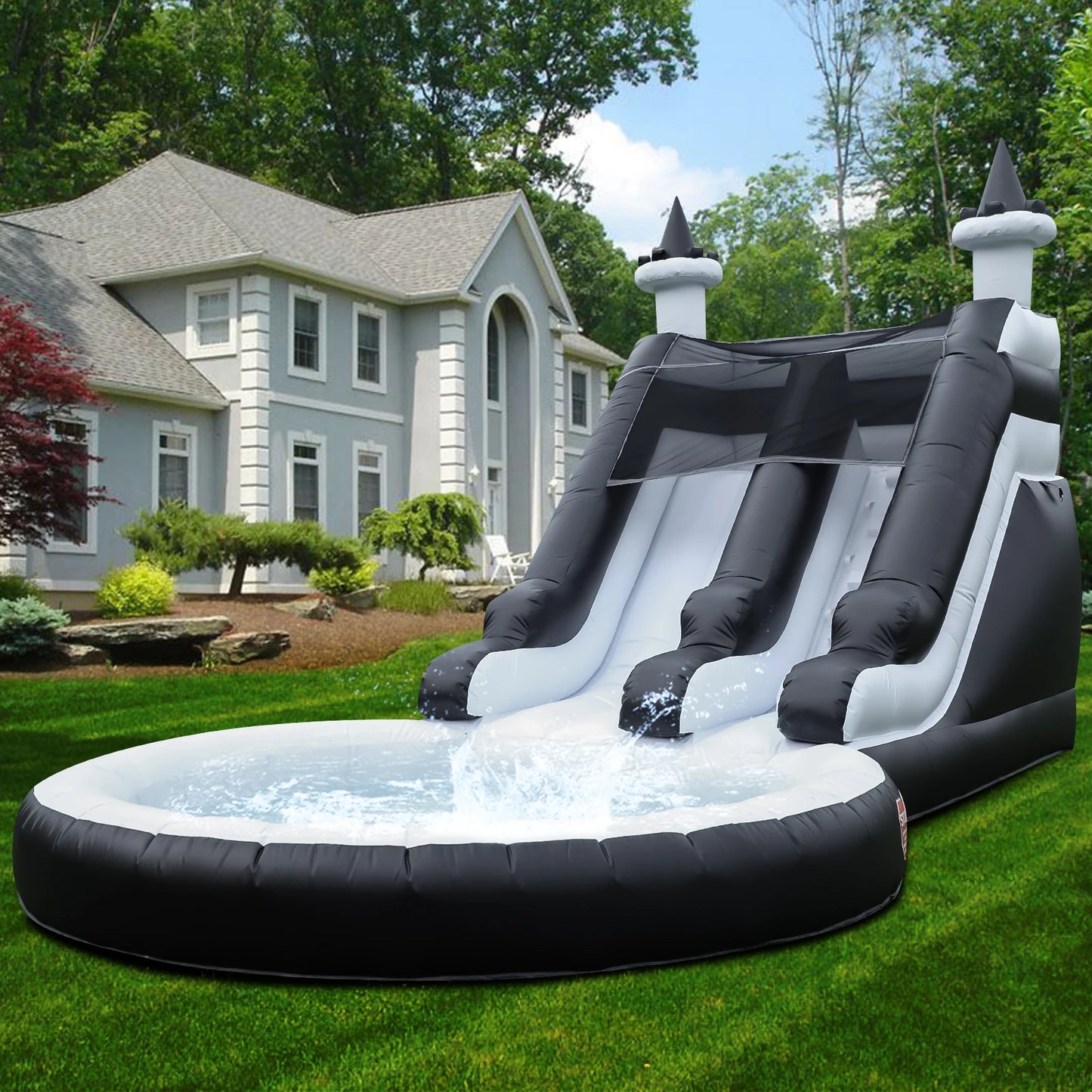King Inflatable Water Slide With Big Pool For Kids