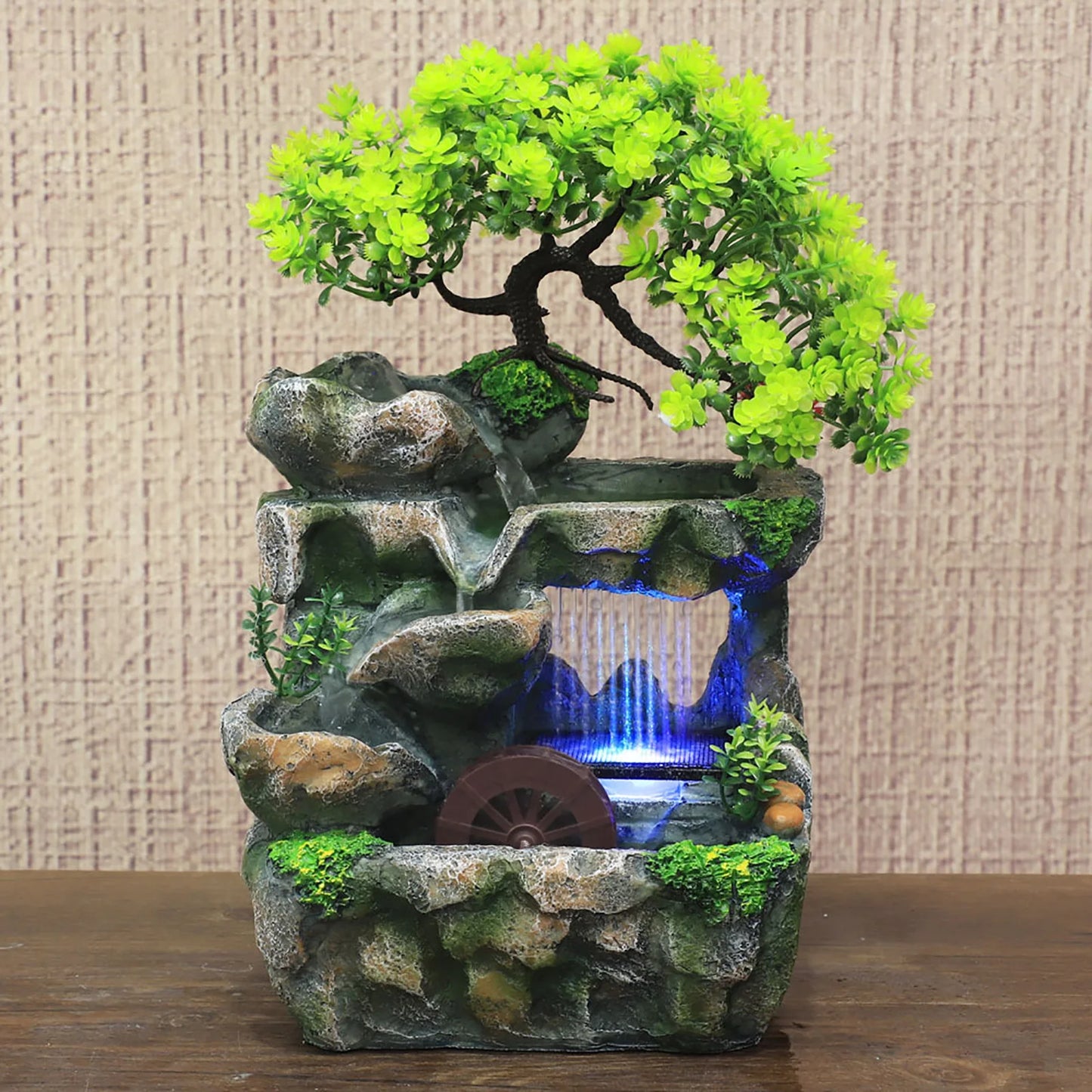 Indoor Room Fountain With Color Changing LED Lights