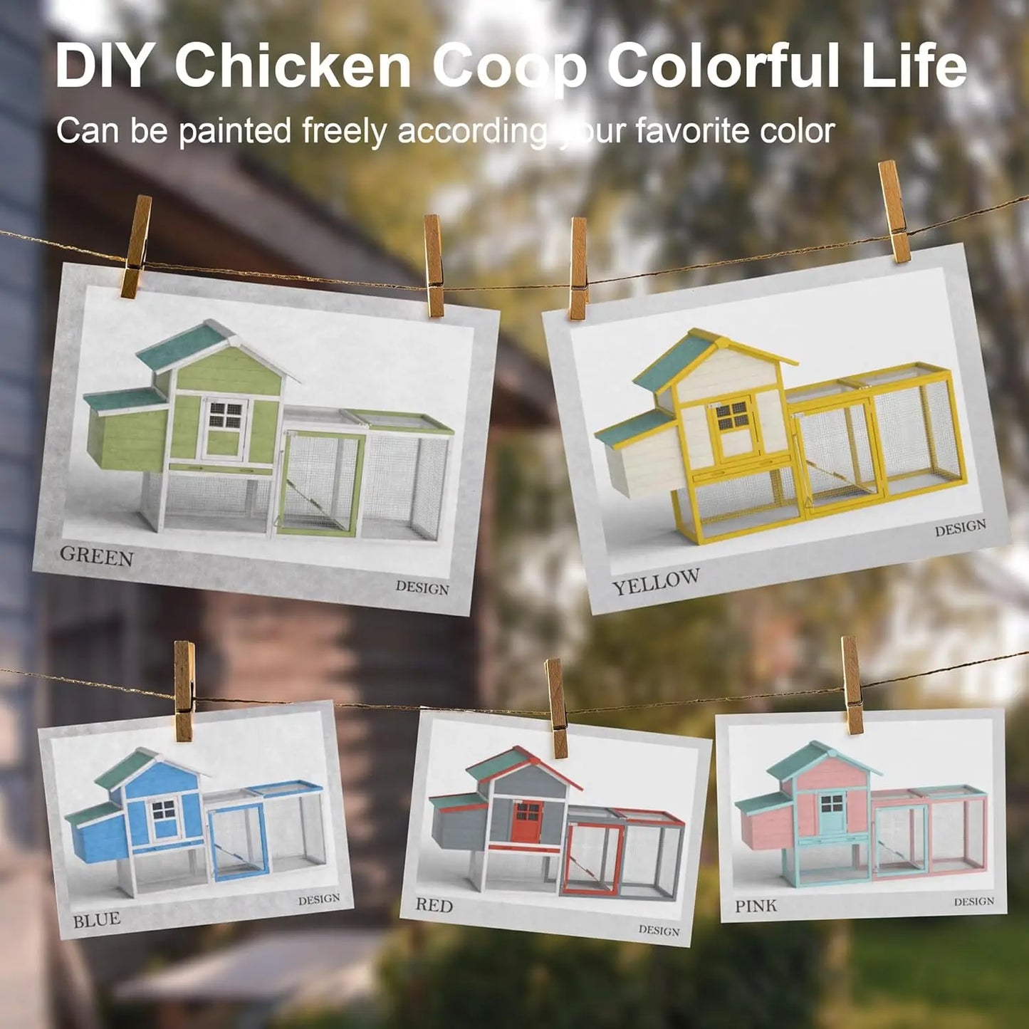 Outdoor Chicken Coop For 2-4 Chickens Wooden Hen House Hutch