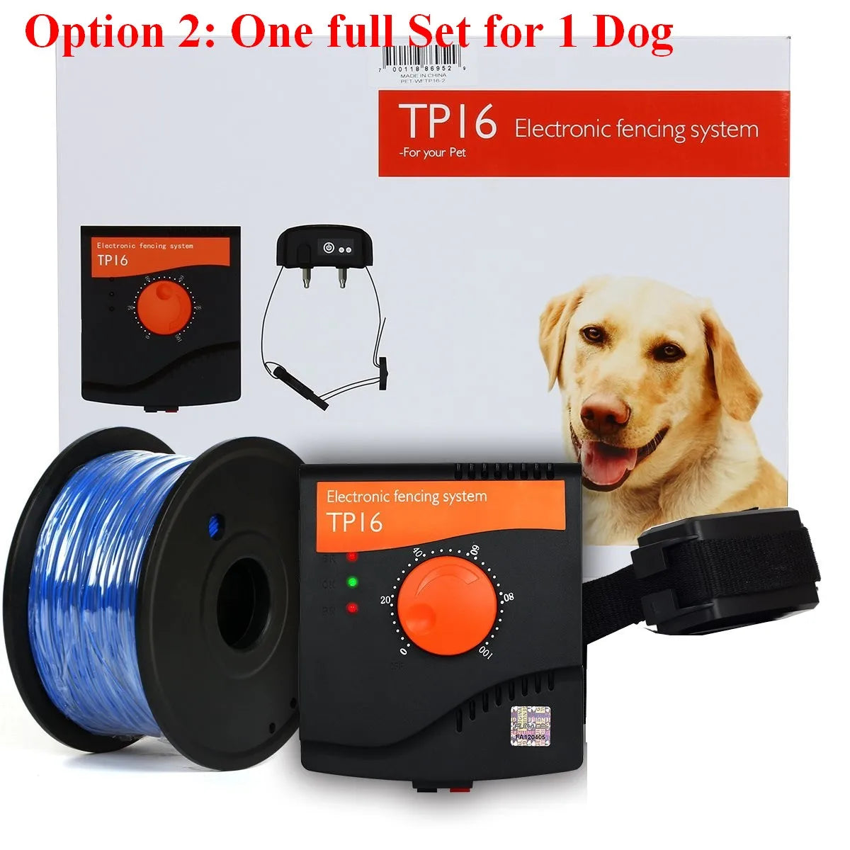 TP16 Dog Electric Fence Training Collar Rechargeable Waterproof 6 Levels