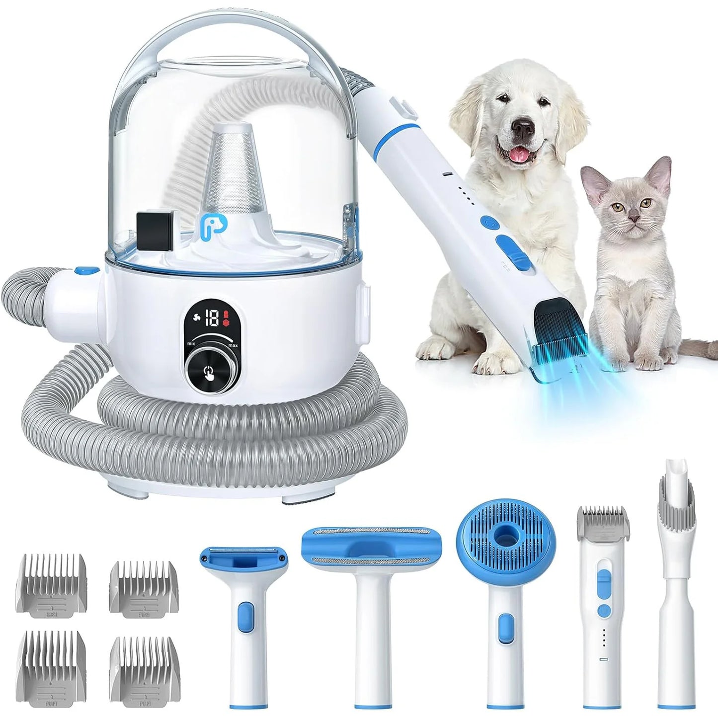 HiMISS Pet Grooming Kit With Vacuum Suction And Tools