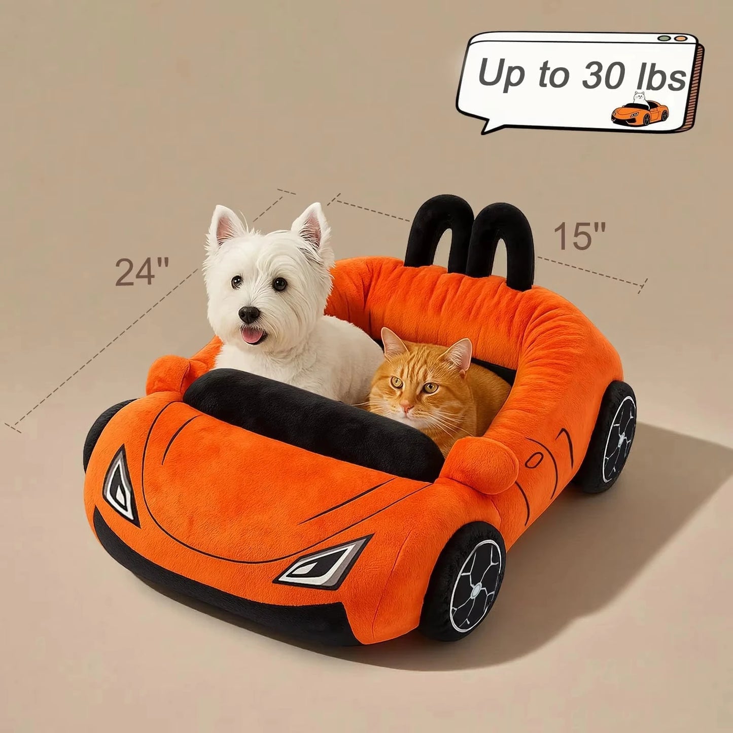 CWV Cute Cat Bed Supercar Cozy Pet Mat With Pillow
