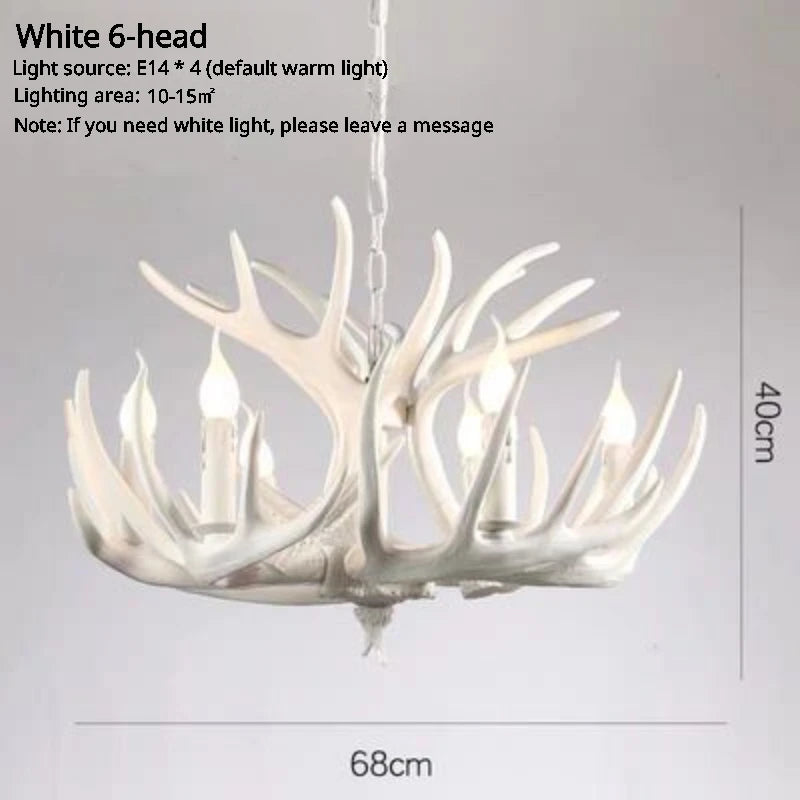 American Retro Deer Antlers With Lampshades Indoor Home Lighting