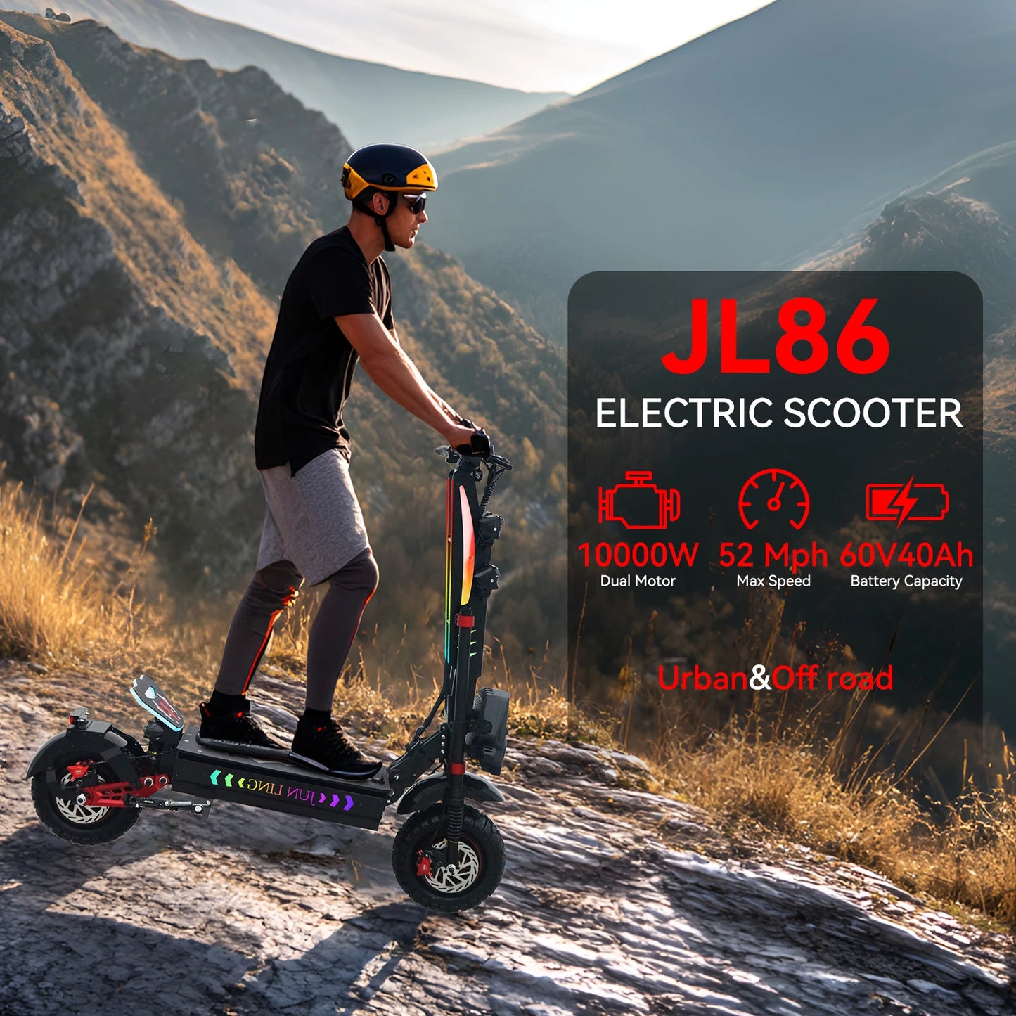 JL86 10000W Dual Motor Electric Scooter 60V40Ah For Adults