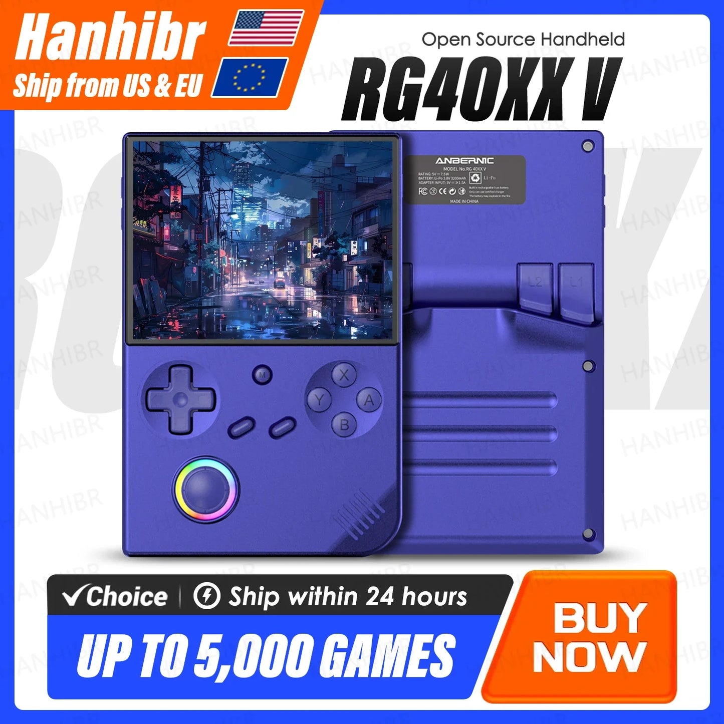 Anbernic RG40XXV Handheld Game Console With IPS Screen Video Output