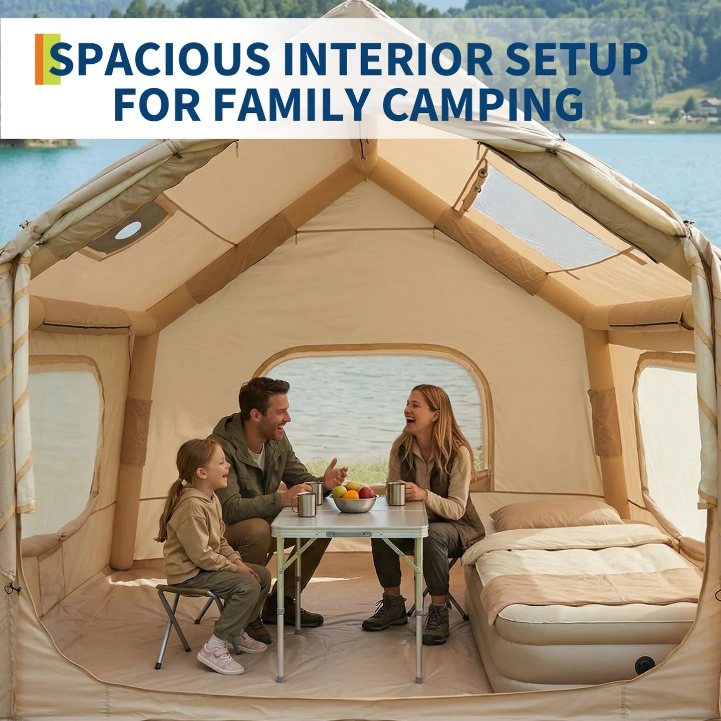 Himiss 6 Person Quick Setup Inflatable Camping Tent
