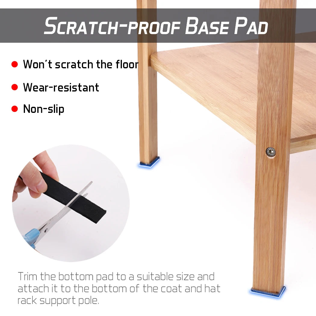 Wisfor Bamboo Standing Coat Rack Garment Stand Hall Tree