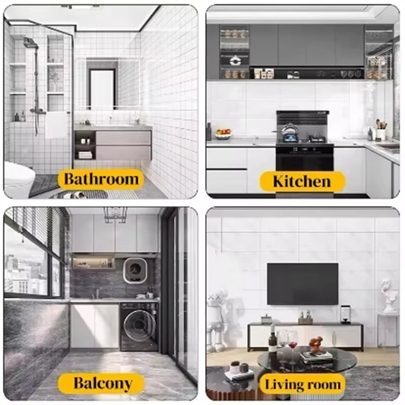 1 Roll Marble Thick Foam Bedroom Wallpaper Imitation Tile Self-Adhesive Bathroom Waterproof Wall Sticker Living Room Decoration