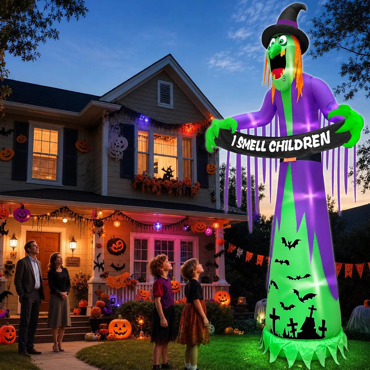 SHXI Halloween Inflatable Witch Outdoor Decoration With LED Lights