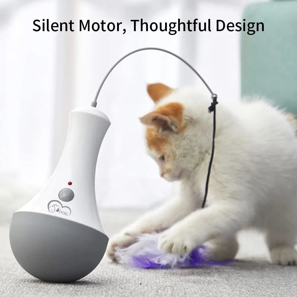 Cat Interactive Feather Toy For Kitten Indoor Play Teaser Gift
