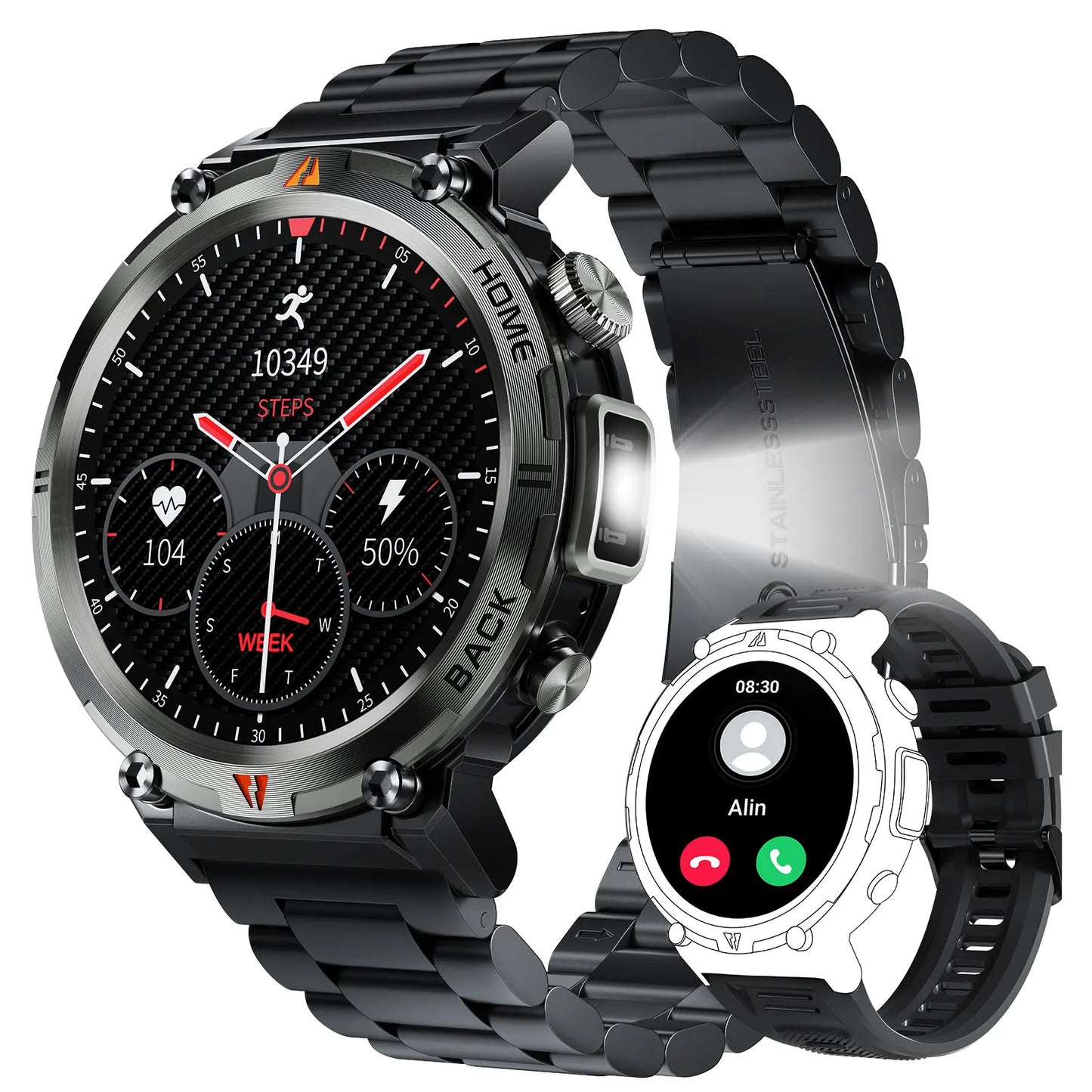 EIGIIS KE3 Smartwatch Bluetooth Health Monitor Heart Rate for Men