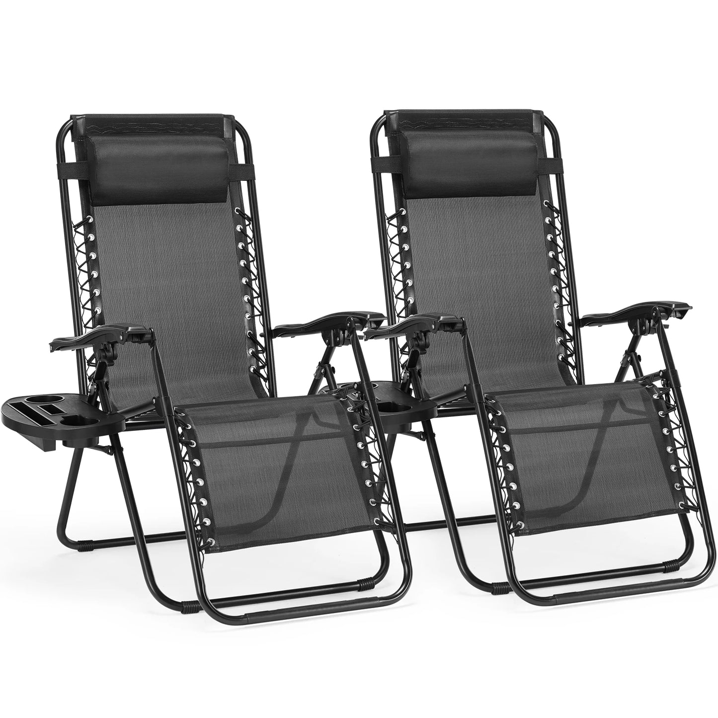 JHK Zero Gravity Portable Sun Lounger With Cup Holder