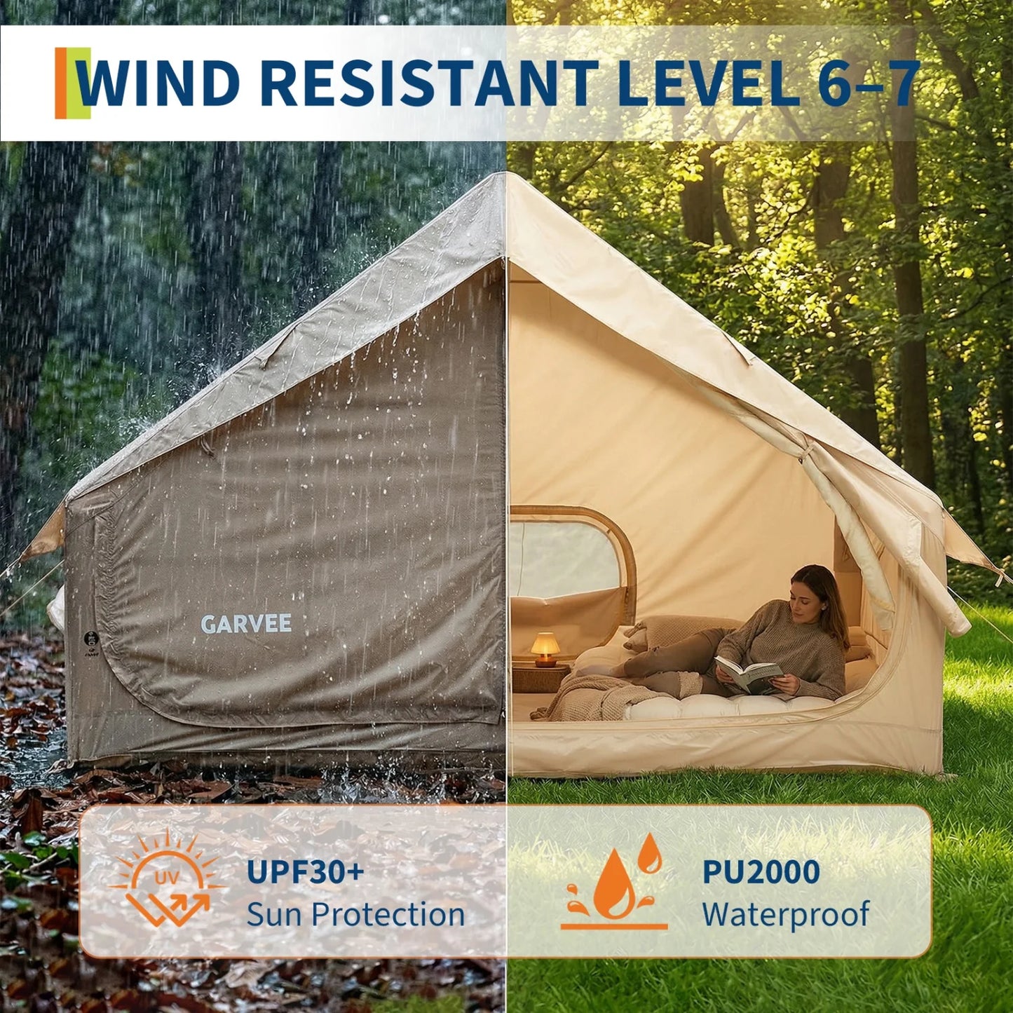 Himiss Inflatable Camping Tent With Pump Skylight And Stove Jack