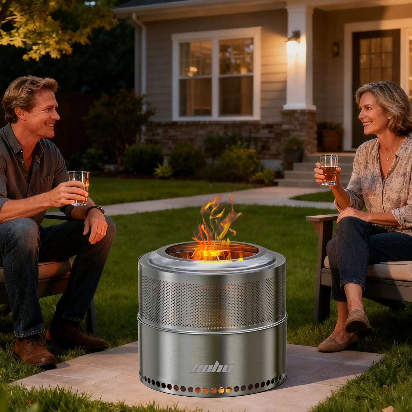 Wood Burning Fire Pit Stainless Smokeless With Carry Bag Outdoor
