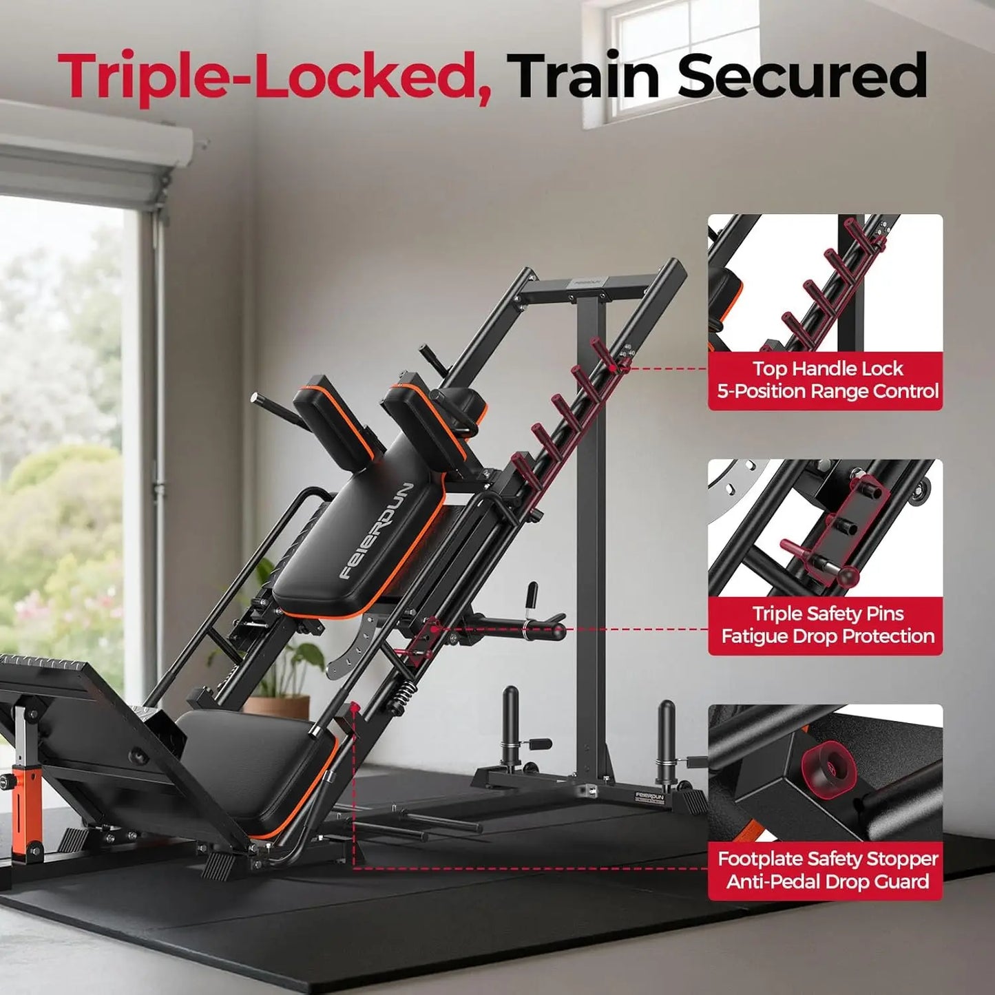 FED Fitness Feierdun 3in1 Leg Press Hack Squat Machine