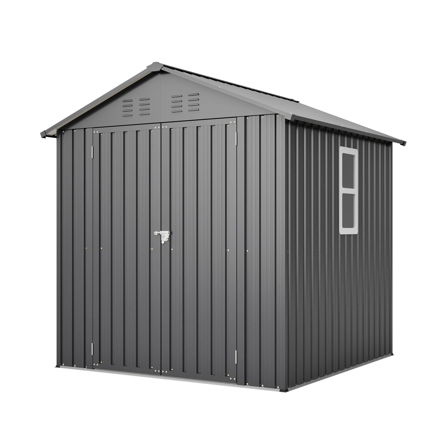 Gihauvia Metal Outdoor Utility Storage Shed With Secure Lockable Doors