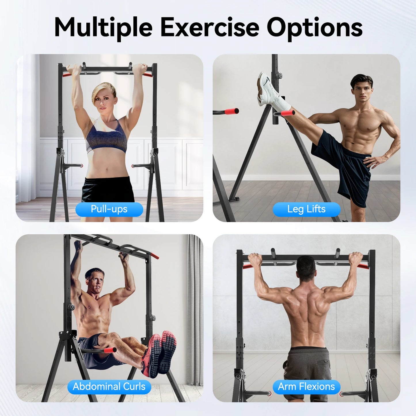 Adjustable Foldable Pull Up Bar Station For Home Gym Training