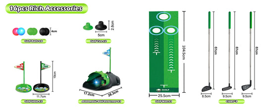 VATOSCN Kids Toy Golf Set Auto Returner Golf Balls Nightlight