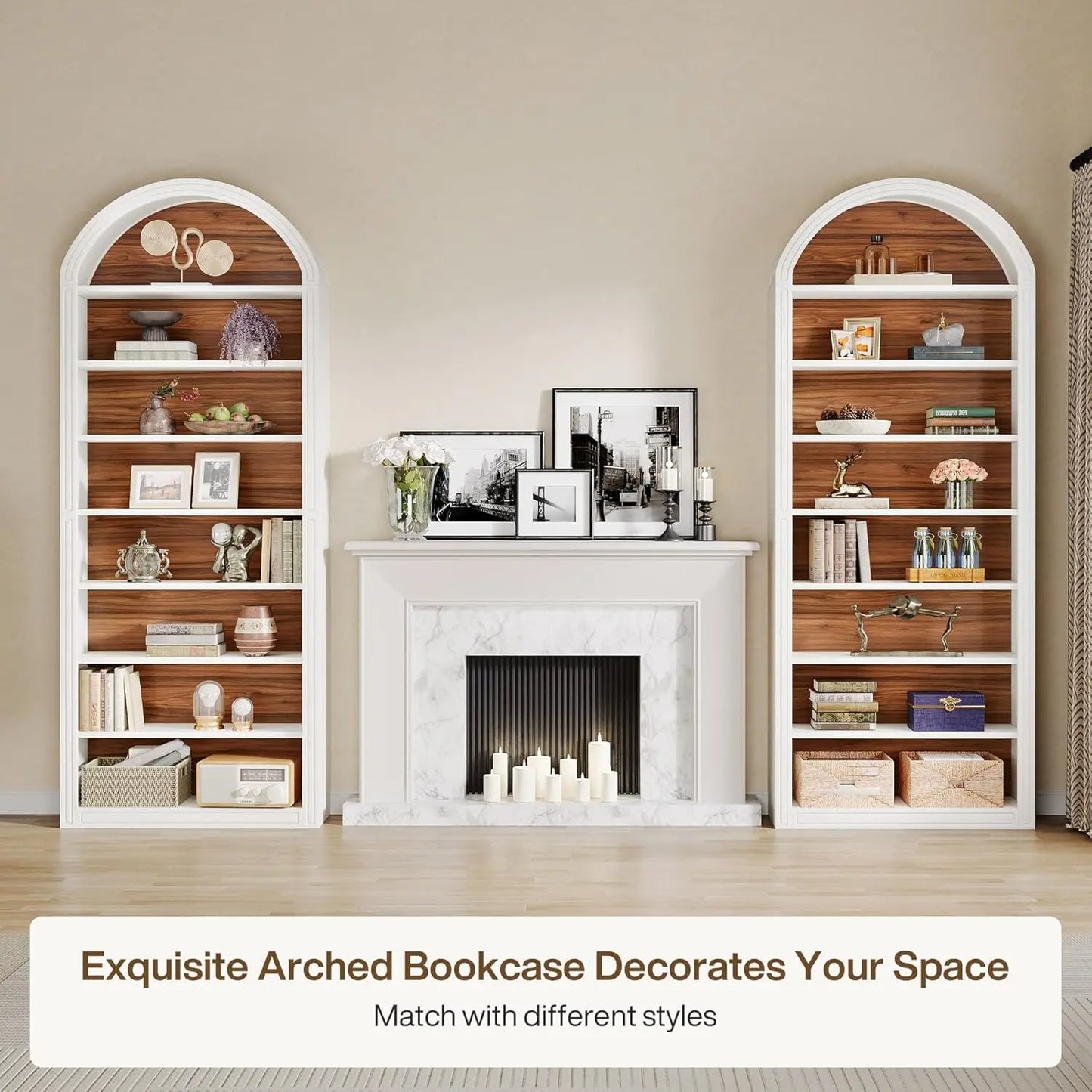 Little Tree Arched 8 Tier Bookcase With Storage Display Unit